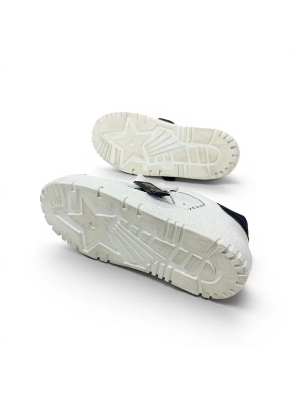 Dior Id Sneakers Leather Rubber White Black Logo Velcro - Picture 6 of 10